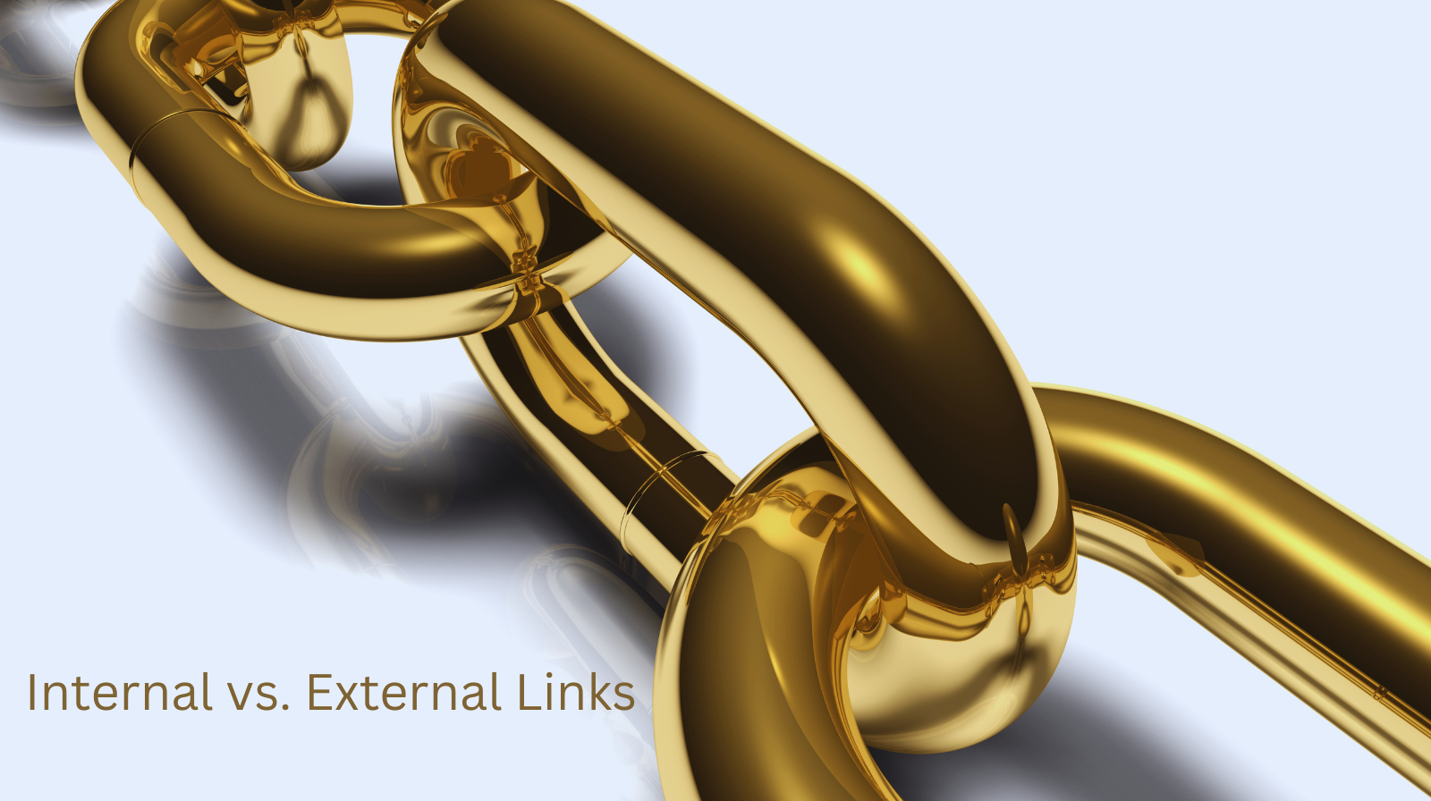Gold chain links illustrating the concept of website linking and SEO structure